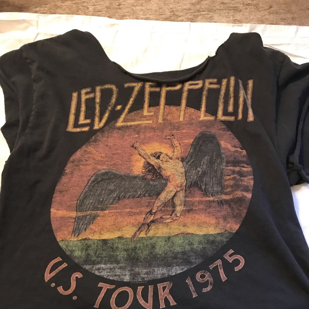 Off the shoulder Led Zeppelin crop top